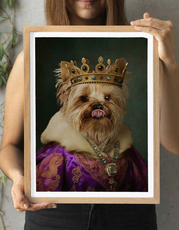 Royal Highness Custom Pet Portrait – Personalised Regal Pet Artwork | Custom Dog & Cat Portrait India