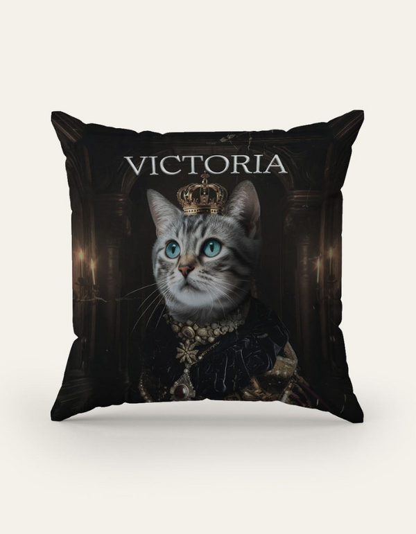 Royal Pet Portrait Cushion – Queen Victoria Edition
