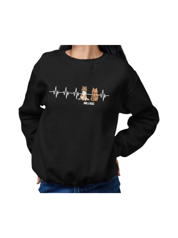 Personalized "Heartbeat" Sweatshirt – Celebrate the Bond with Your Pet