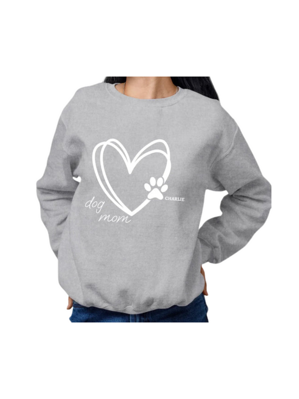 Heart Dog Mom – Personalized Sweatshirt