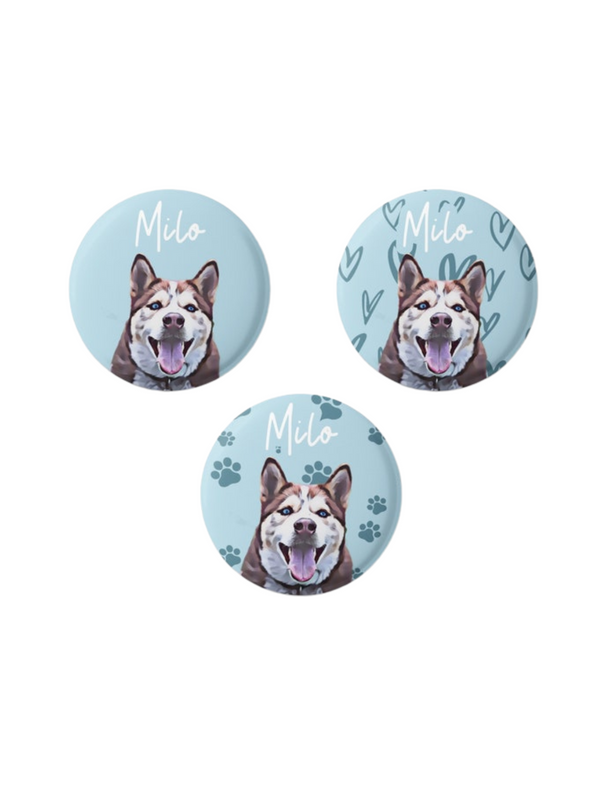 Custom Dog  – Personalized Pet Portrait Button