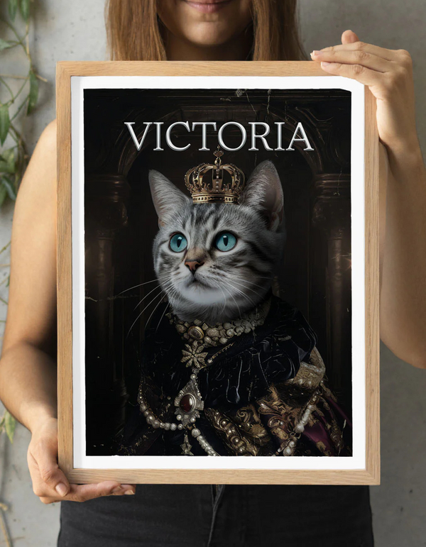 Queen Victoria Custom Pet Portrait – Regal & Royal Pet Wall Art