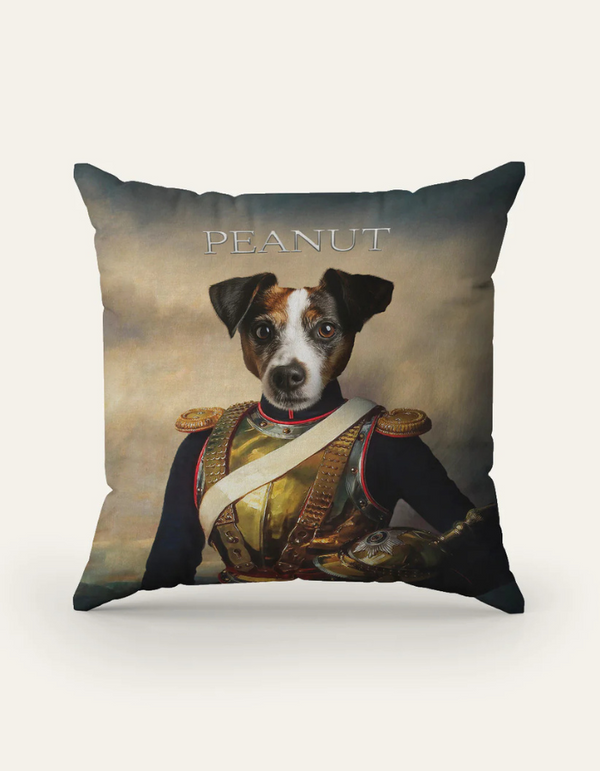 Lieutenant Paws Custom Pet Cushion | Personalized Pet Portrait Pillow | Custom Pet Gift India