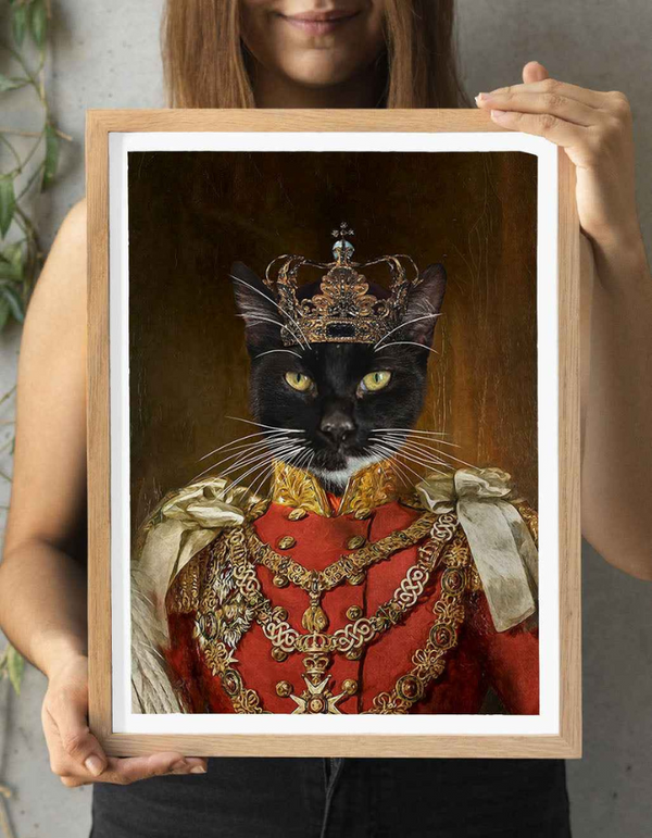 The Prince Custom Pet Portrait – Royal Vintage-Style Personalised Dog & Cat Artwork | Custom Pet Portrait India